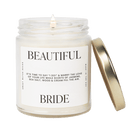 Beautiful Bride Soy Candle - Large Quote Label - 9 oz