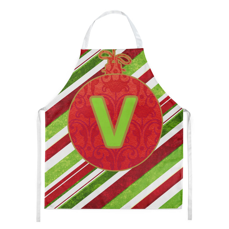 Christmas Oranment Holiday Initial Letter V Apron CJ1039-VAPRON