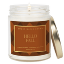 Hello Fall Soy Candle - Patterned 9 oz - Clear Jar
