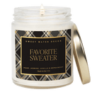 Favorite Sweater Soy Candle - Patterned 9 oz - Clear Jar (Cashmere and Vanilla)