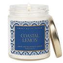 Coastal Lemon Soy Candle - Clear Patterned Jar - 9 oz