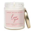 Love You Soy Patterned Candle - Clear Jar - 9 oz