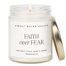 Faith Over Fear Soy Candle - Clear Jar - 9 oz