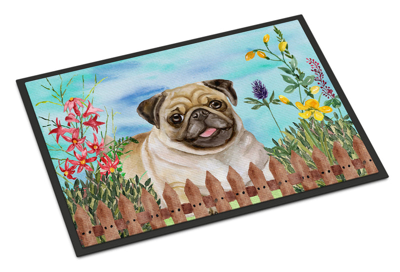 Fawn Pug Spring Indoor or Outdoor Mat 18x27 CK1280MAT