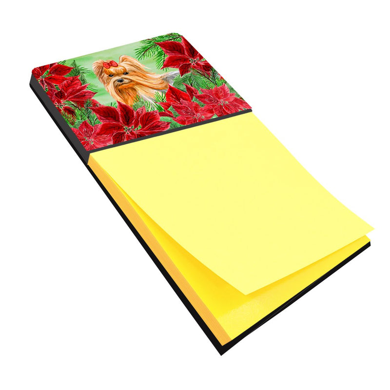 Yorkshire Terrier Poinsettas Sticky Note Holder CK1333SN