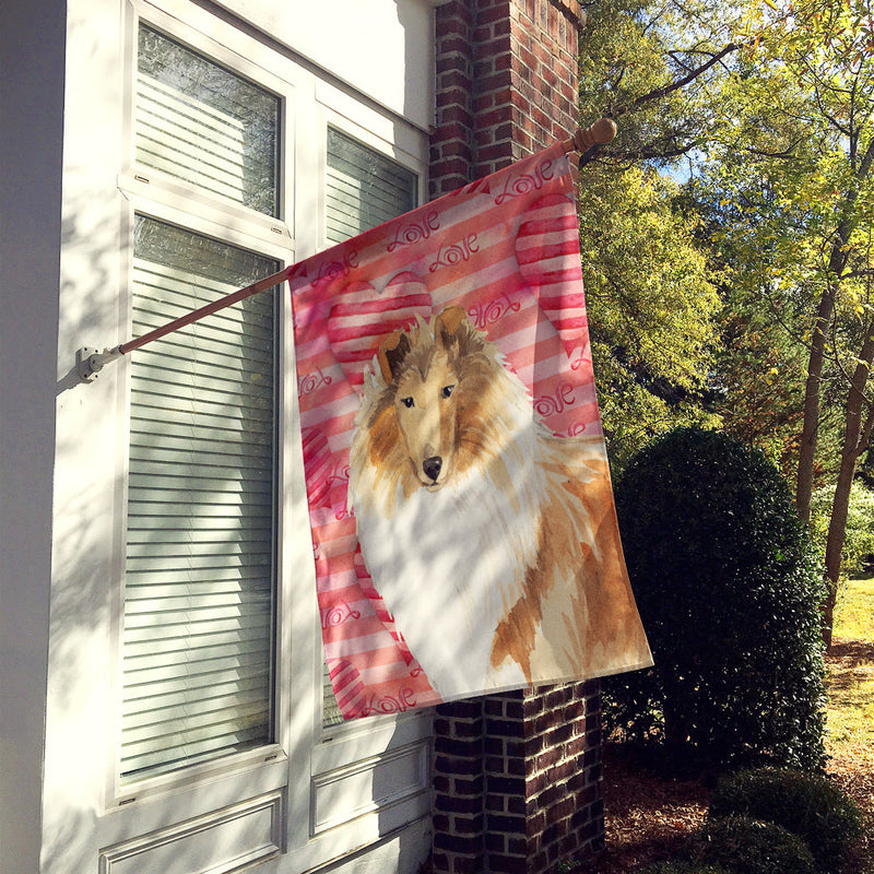 Love a Rough Collie Flag Canvas House Size CK1756CHF