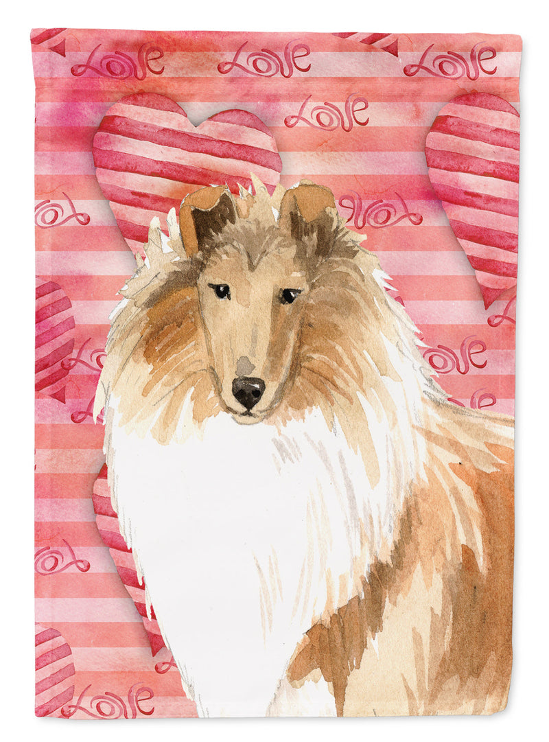 Love a Rough Collie Flag Canvas House Size CK1756CHF