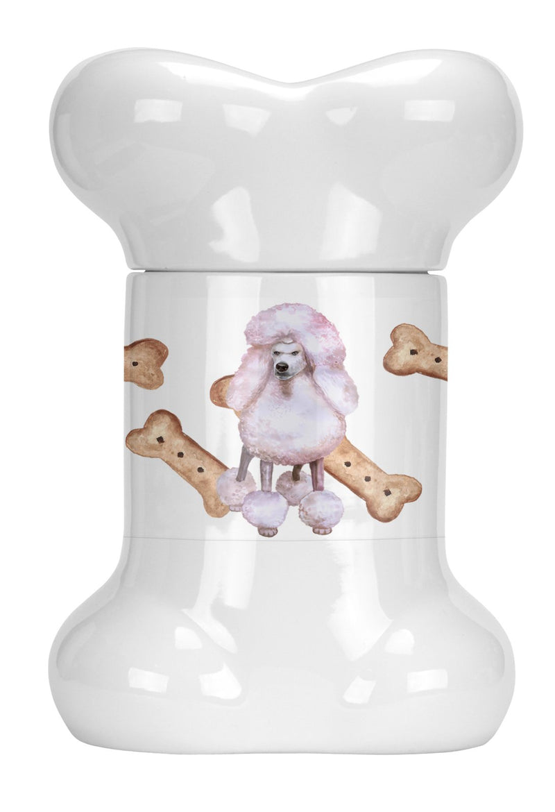 White Standard Poodle Bone Shaped Treat Jar CK2297BSTJ