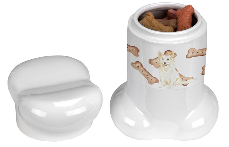 White Collie Bone Shaped Treat Jar CK2338BSTJ