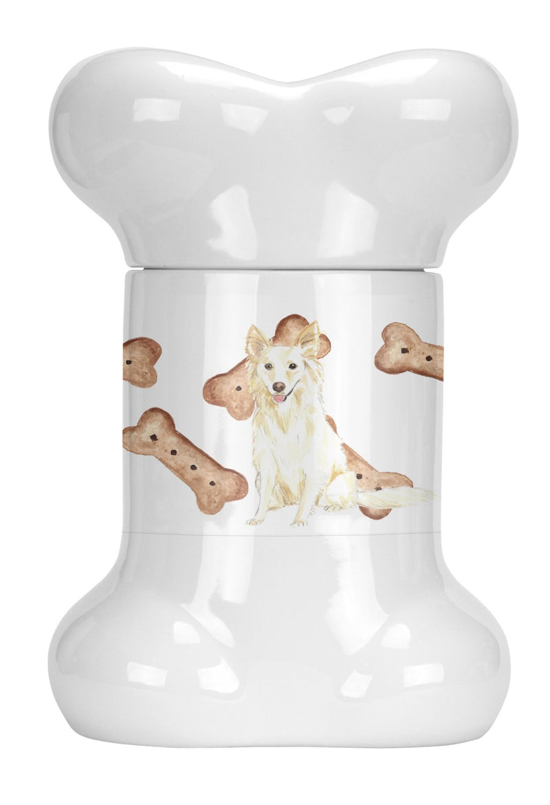 White Collie Bone Shaped Treat Jar CK2338BSTJ