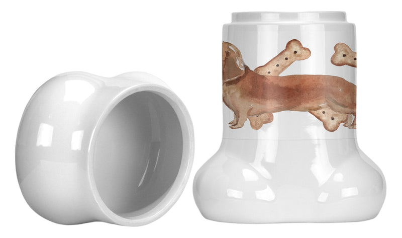 Tan Dachshund Bone Shaped Treat Jar CK2364BSTJ