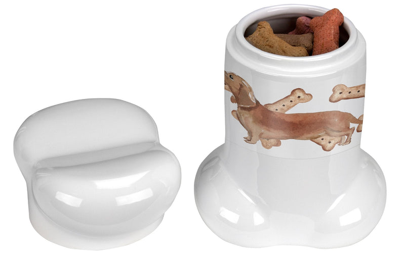 Tan Dachshund Bone Shaped Treat Jar CK2364BSTJ