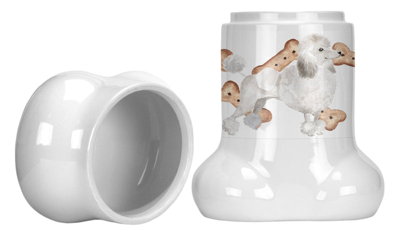 White Poodle Bone Shaped Treat Jar CK2365BSTJ