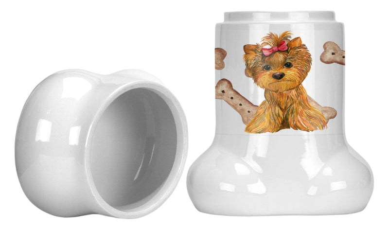 Yorkie Puppy Bone Shaped Treat Jar CK2374BSTJ