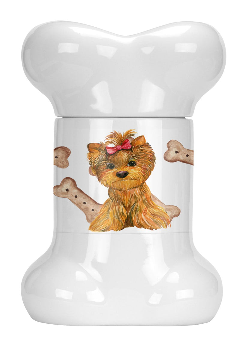 Yorkie Puppy Bone Shaped Treat Jar CK2374BSTJ