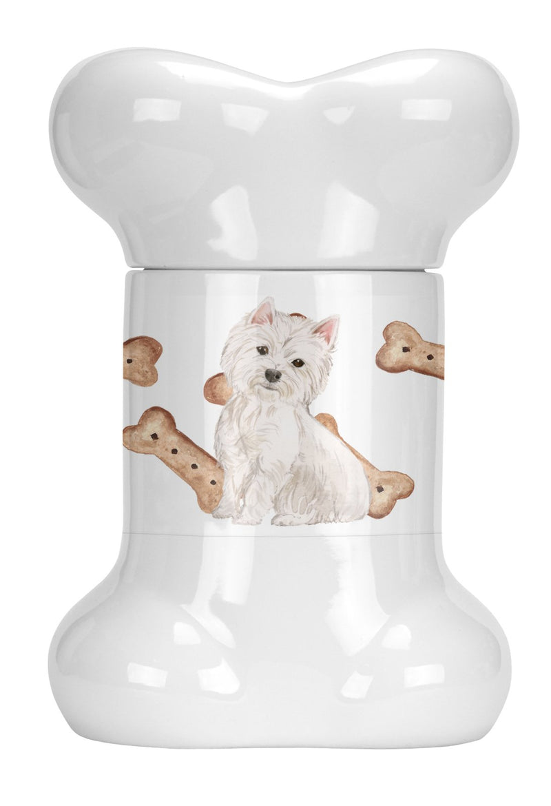 Westie Highland White Terrier Bone Shaped Treat Jar CK2392BSTJ