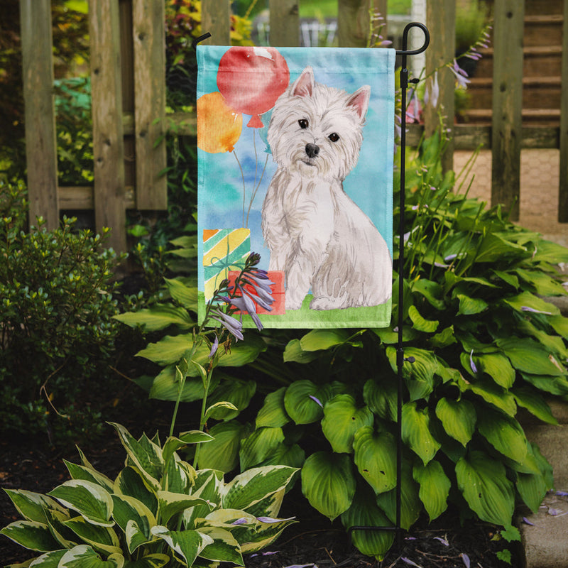 Happy Birthday Westie Flag Garden Size CK3228GF