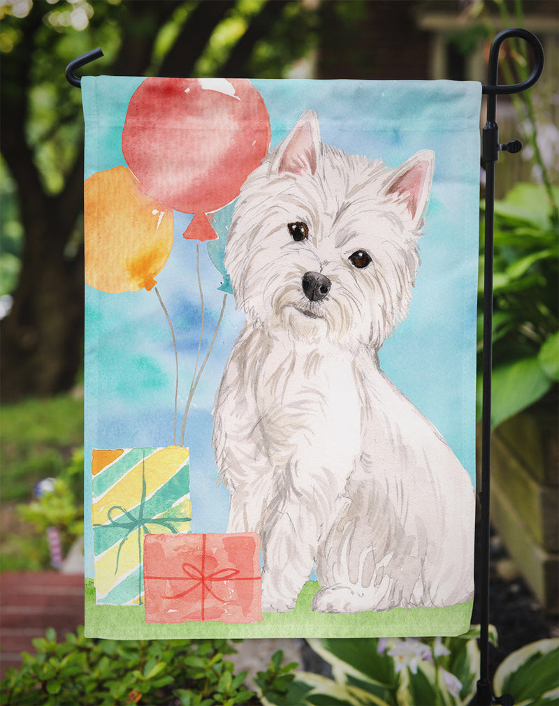 Happy Birthday Westie Flag Garden Size CK3228GF