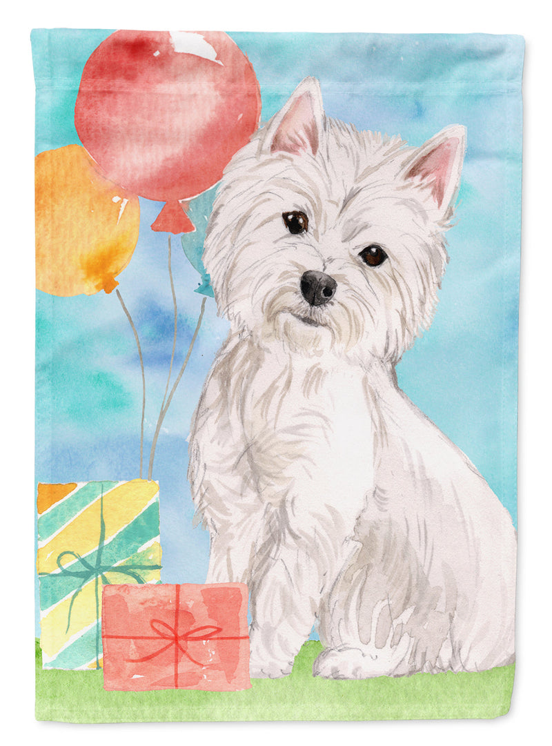 Happy Birthday Westie Flag Garden Size CK3228GF