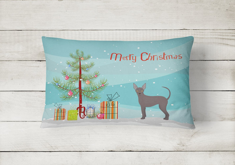 Abyssinian or African Hairless Dog Christmas Tree Canvas Fabric Decorative Pillow CK3438PW1216