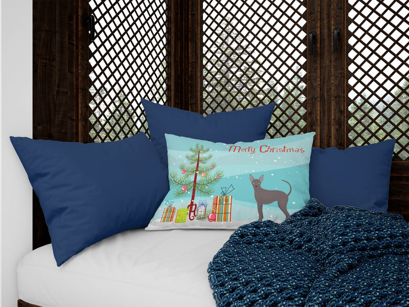 Abyssinian or African Hairless Dog Christmas Tree Canvas Fabric Decorative Pillow CK3438PW1216