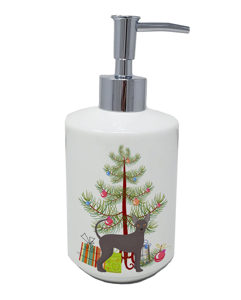 Abyssinian or African Hairless Dog Christmas Tree Ceramic Soap Dispenser