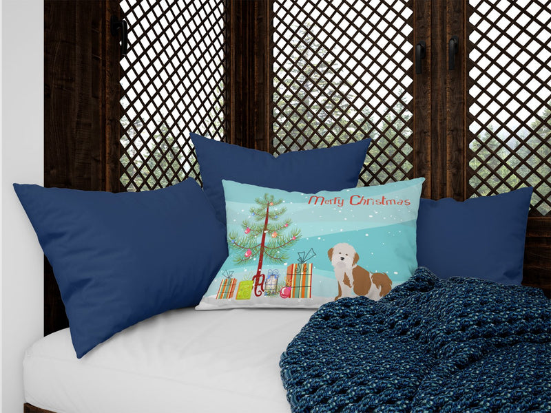 Havanese Christmas Tree Canvas Fabric Decorative Pillow CK3458PW1216