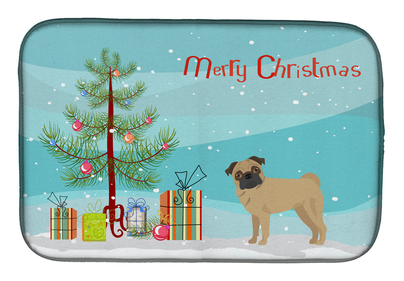 Pug Christmas Tree Dish Drying Mat CK3481DDM