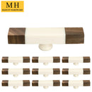 Mascot Hardware White Architecture 3-5/7 in. White & Brown Drawer Cabinet Knob (Pack of 10)