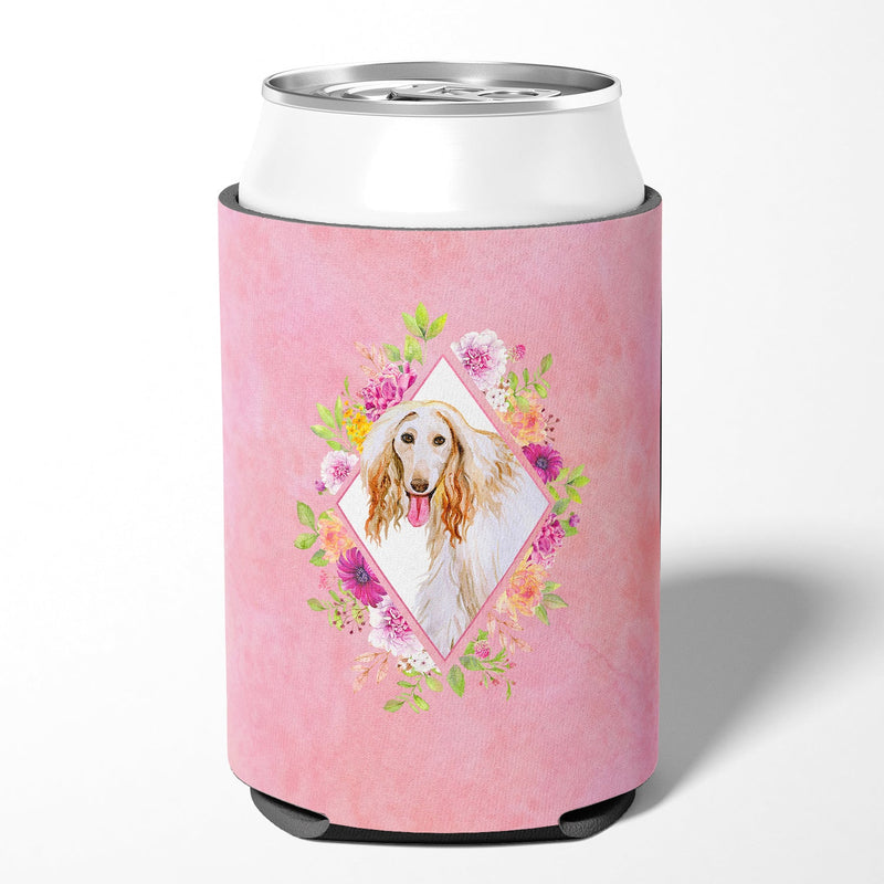 Afghan Hound Pink Flowers Can or Bottle Hugger CK4110CC