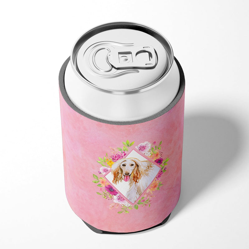 Afghan Hound Pink Flowers Can or Bottle Hugger CK4110CC