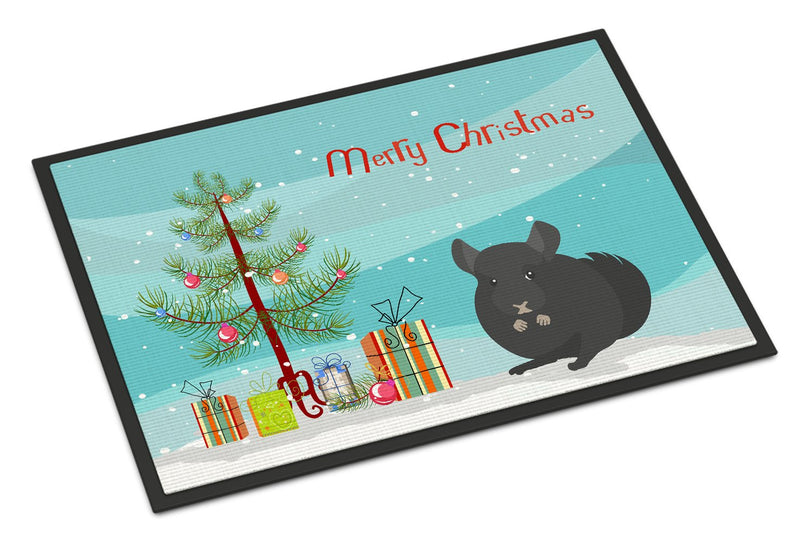 Charcoal Chinchilla Merry Christmas Indoor or Outdoor Mat 24x36 CK4433JMAT