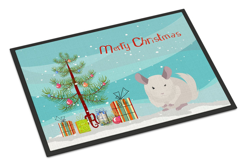 White Dominant Chinchilla Merry Christmas Indoor or Outdoor Mat 24x36 CK4437JMAT