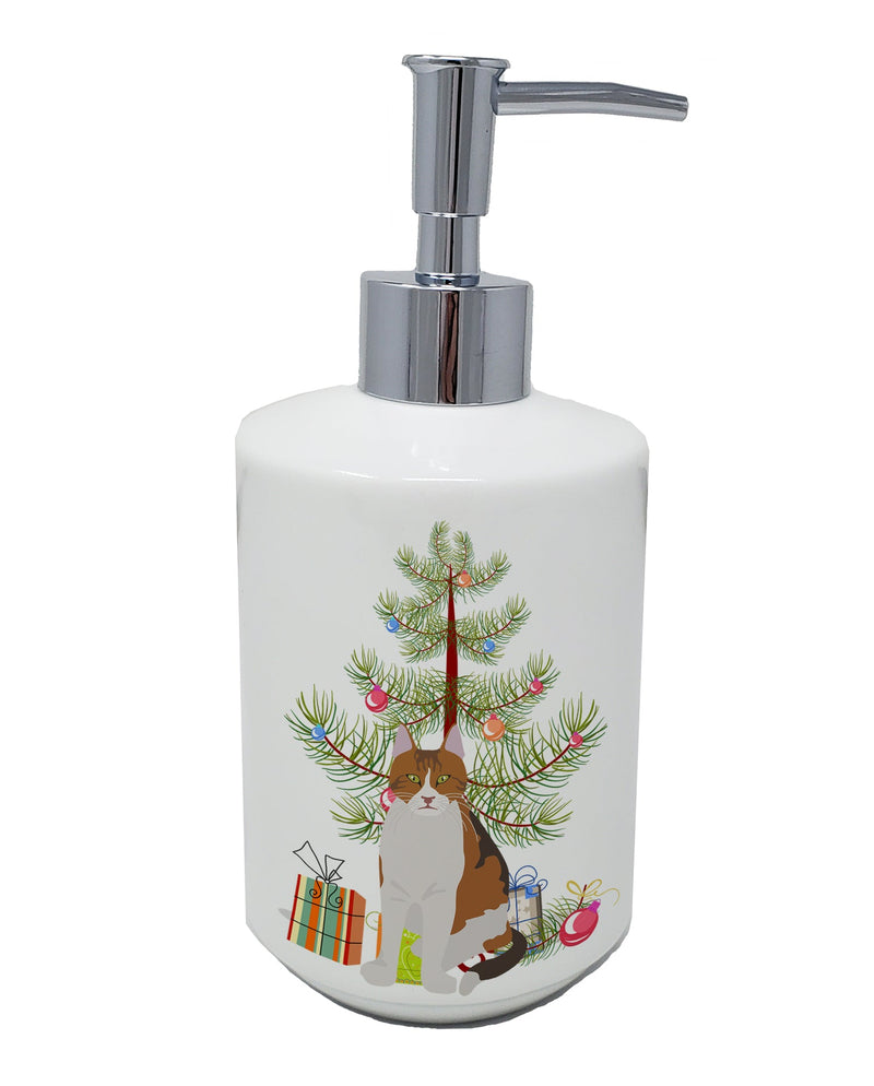 Aegean Cat Merry Christmas Ceramic Soap Dispenser