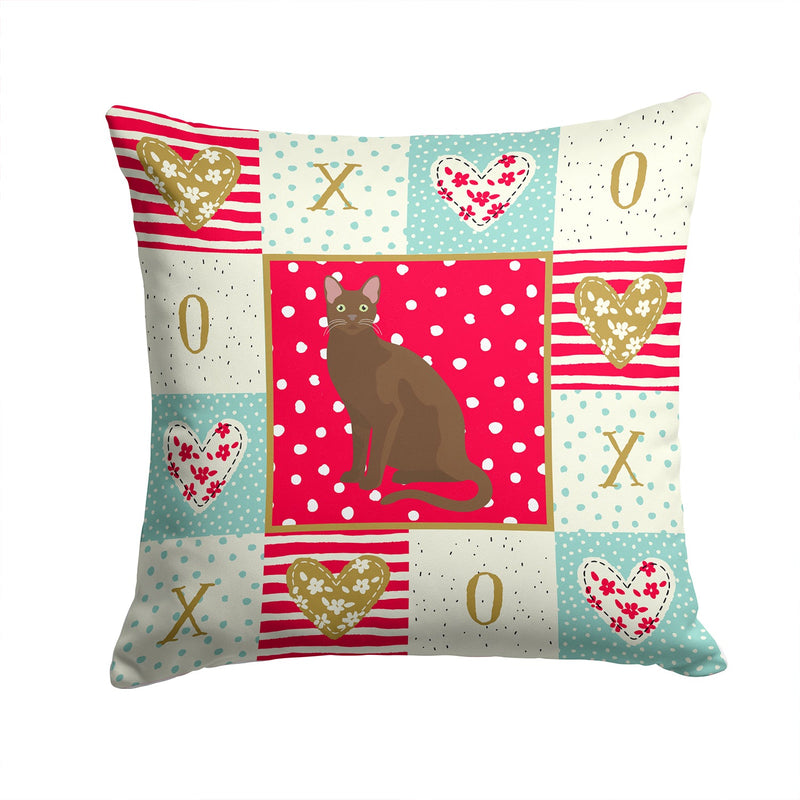 Havana Brown Cat Love Fabric Decorative Pillow CK5764PW1414