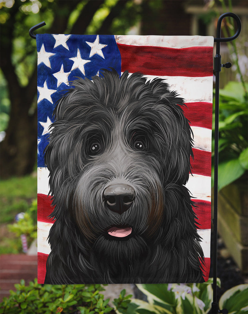 Black Russian Terrier American Flag Flag Garden Size CK6438GF