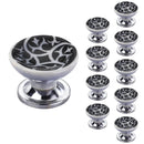Mascot Hardware Swirl Design 1-1/2 in. Black Cupped Ceramic Cabinet Knob