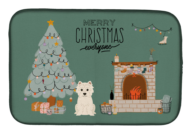 Westie Christmas Everyone Dish Drying Mat CK7605DDM