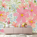 Elegant Modern Pink Floral Modern Wallpaper