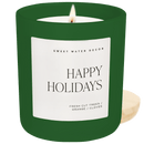 Happy Holidays Soy Candle - Green Matte Jar - 15 oz (Christmas)
