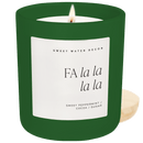 Fa La La La La Soy Candle - Green Matte Jar - 15 oz (Hot Cocoa and Peppermint)