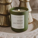 Merry and Bright Soy Candle - Olive Matte Jar - 15 oz