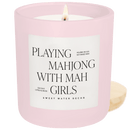 Playing Mahjong with Mah Girls Soy Candle - Pink Matte Jar - 15 oz (Salt and Sea)