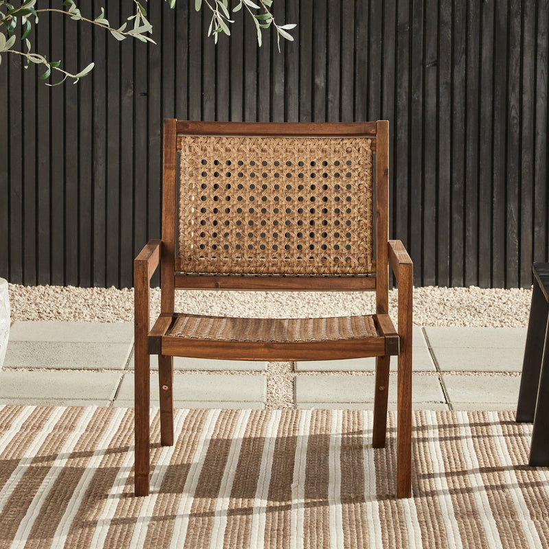 Colby Boho Solid Wood Outdoor Accent Chair