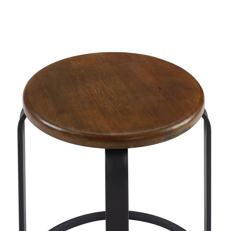 Colton 26" Metal and Wood Round Kitchen Bar Stool