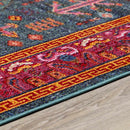 Cleveland Colorful Traditional Area Rug - Teal, Aqua, Navy