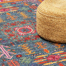 Cleveland Colorful Traditional Area Rug - Teal, Aqua, Navy