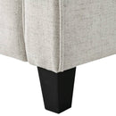 Cream Microfiber Upholstered Chair Armchair with Button Tufted Back Cushion