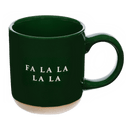Fa La La 14oz. Green Stoneware Coffee Mug