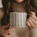 Green Stripe 14 oz Gold Handle Coffee Mug